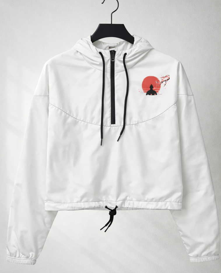 Veste coupe-vent unisexe blanche à capuche – confort léger au quotidien