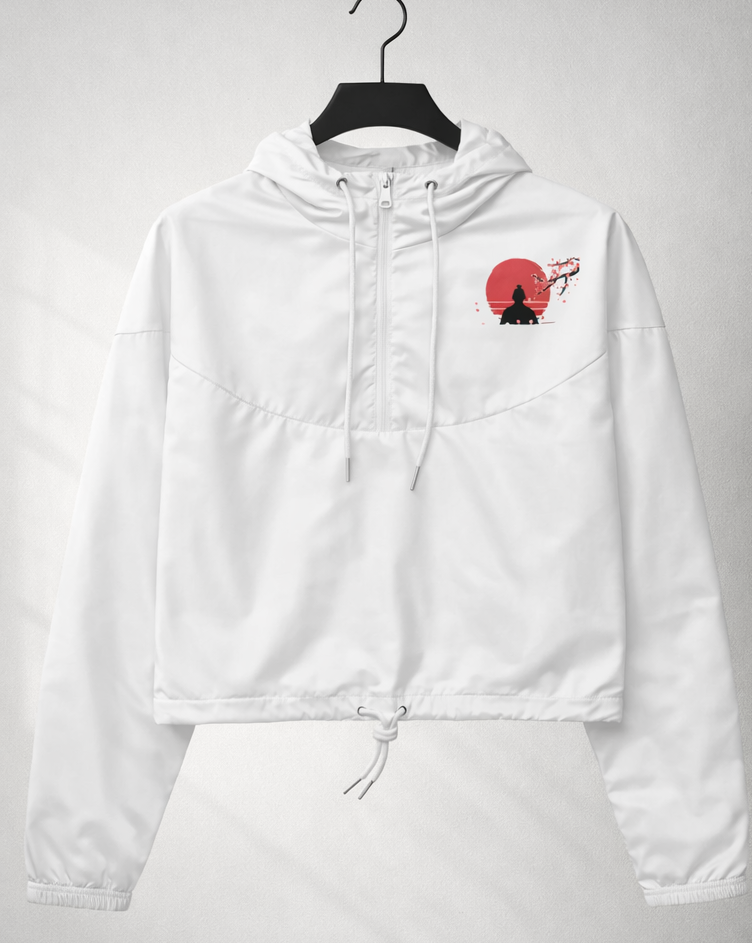 Veste coupe-vent unisexe blanche à capuche – pièce légère mi-saison