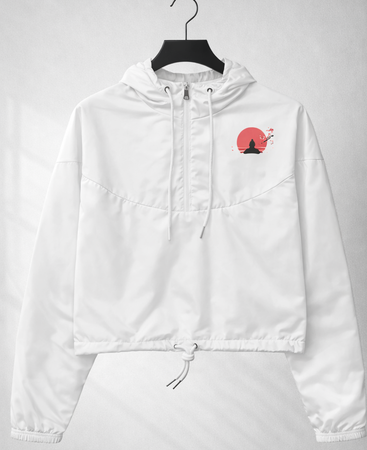 Veste coupe-vent unisexe blanche à capuche – confort léger au quotidien